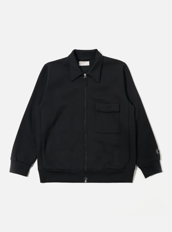 Black Recycled Cotton Blend Jersey Tyler Jacket sold by Universal Works