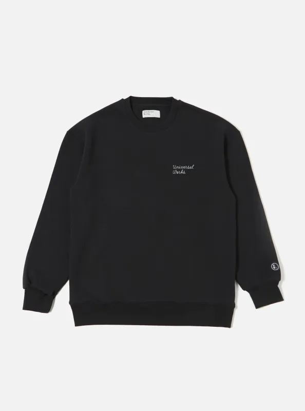 Black Recycled Cotton Blend Jersey Loose Sweatshirt sold by Universal Works