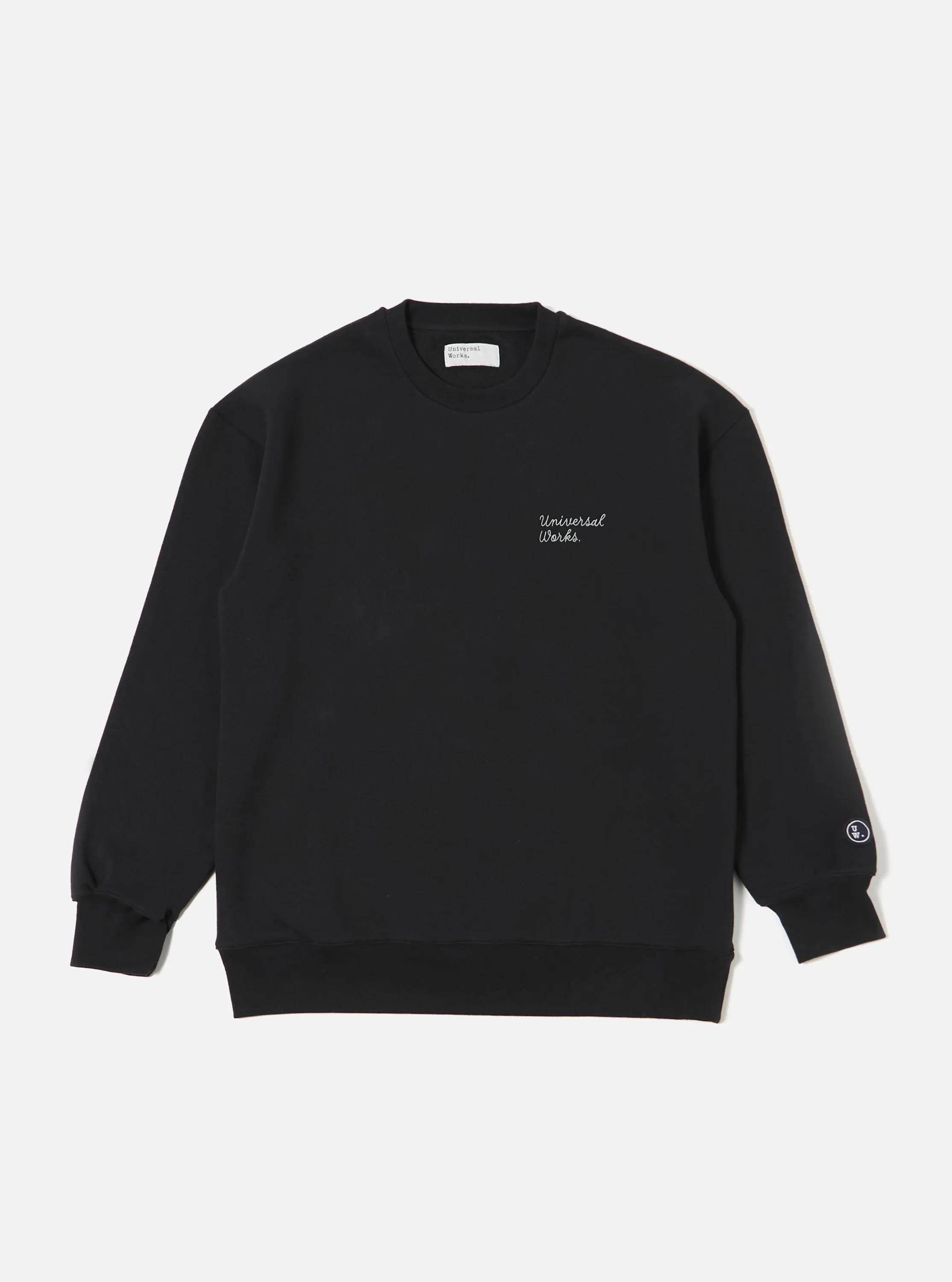 Black Recycled Cotton Blend Jersey Loose Sweatshirt sold by Universal Works