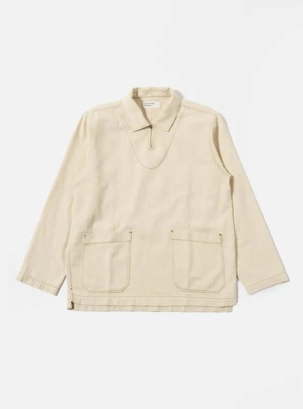 Ecru Koko Cotlin Smock Overshirt made by Universal Works