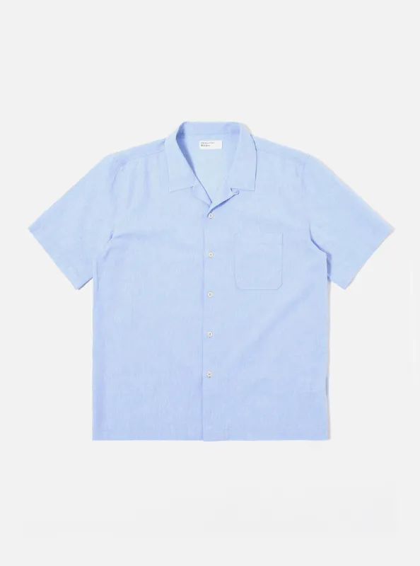 Sky Blue Sido Linen Mix Road Shirt sold by Universal Works