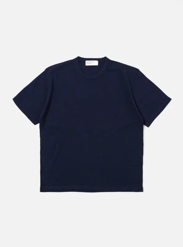 Navy Merino Fine Knit Knit Tee sold by Universal Works
