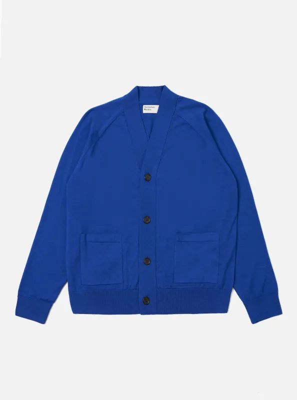 Blue Woolcot Bio Loose Cardigan II made by Universal Works