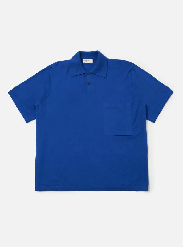 Blue Woolcot Bio S/S Pullover Knit Shirt II sold by Universal Works