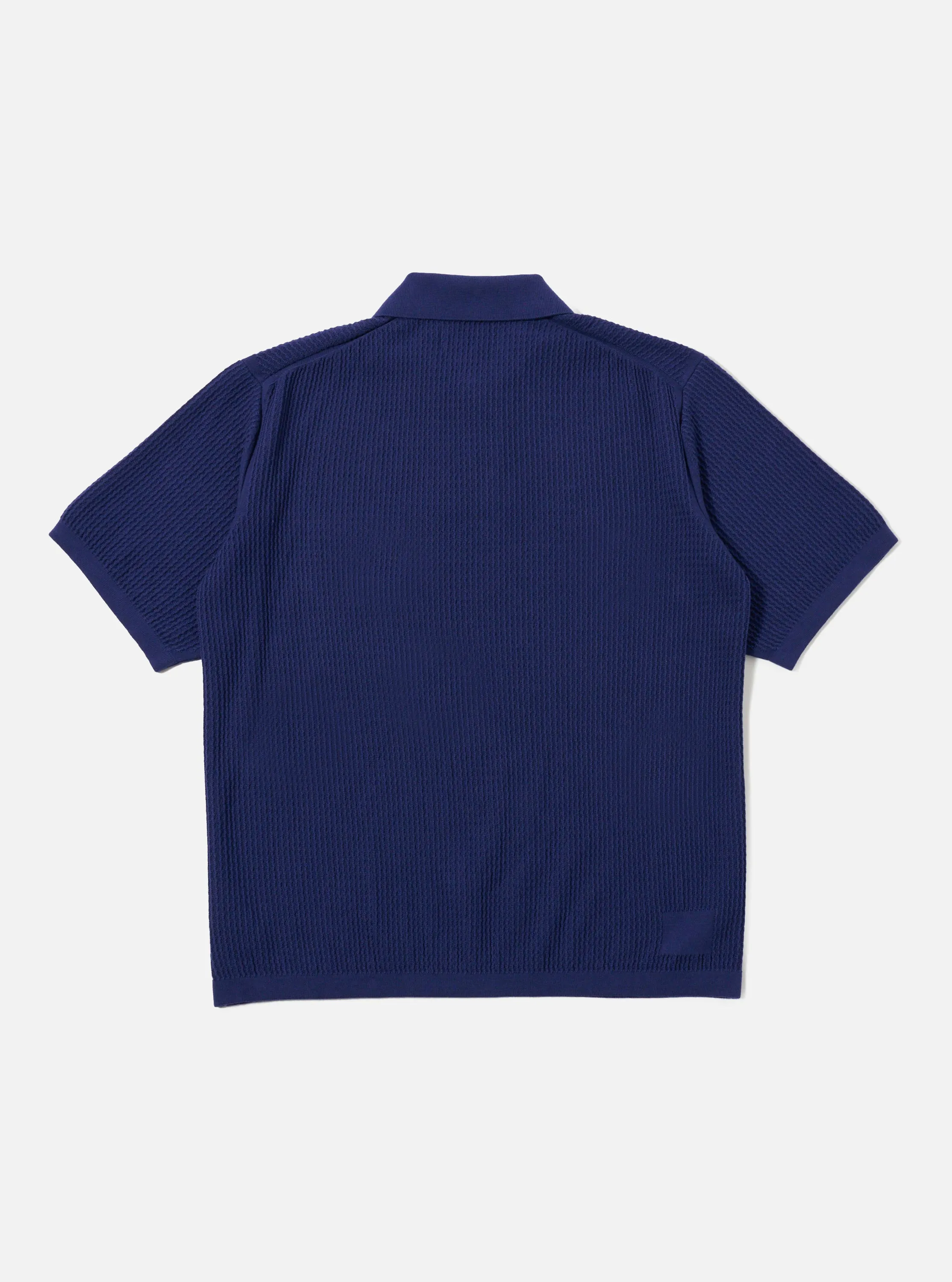 Navy Fine Texture Tricot S/S Knit Polo sold by Universal Works product image thumbnail 3