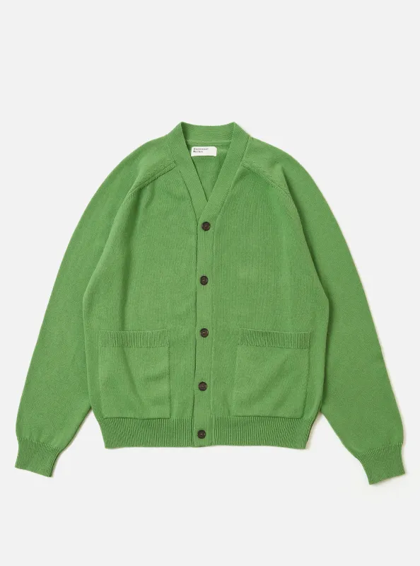 Green Eco Cotton Knit Pocket David Cardigan sold by Universal Works