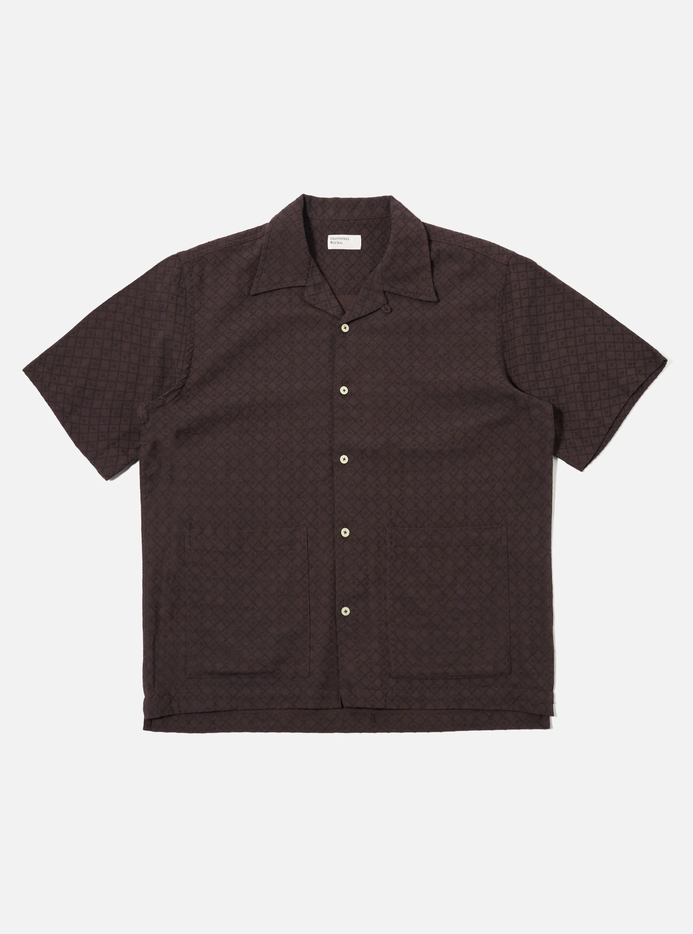 Brown Diamond Dobby Deck Shirt sold by Universal Works