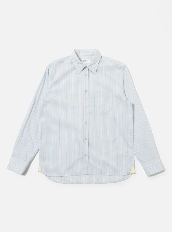 Sky Urban Stripe Lazy Day Shirt made by Universal Works