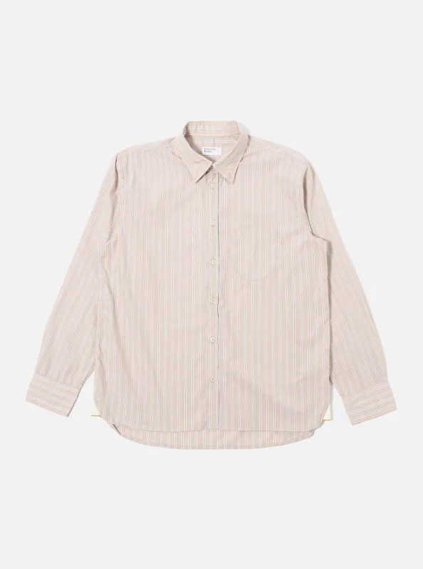 Sand Urban Stripe Lazy Day Shirt made by Universal Works