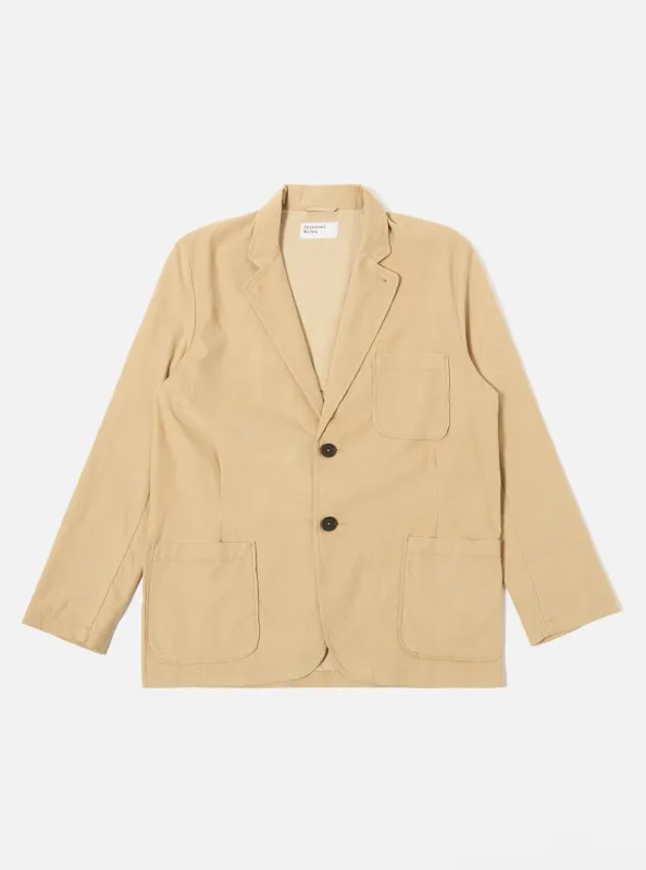 Sand Organic Fine Cord Two Button Jacket made by Universal Works