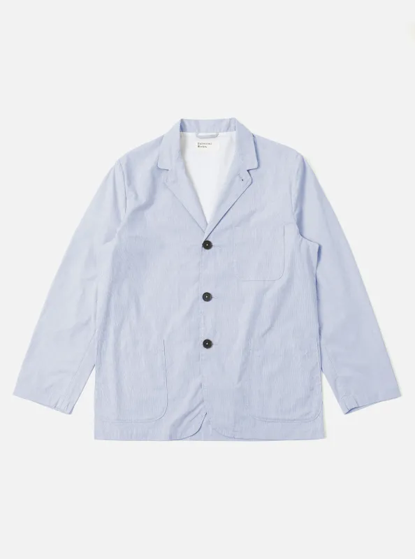 Navy Kennedy Stripe Three Button Jacket sold by Universal Works