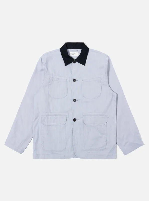 Navy Kennedy Stripe Labour Jacket sold by Universal Works