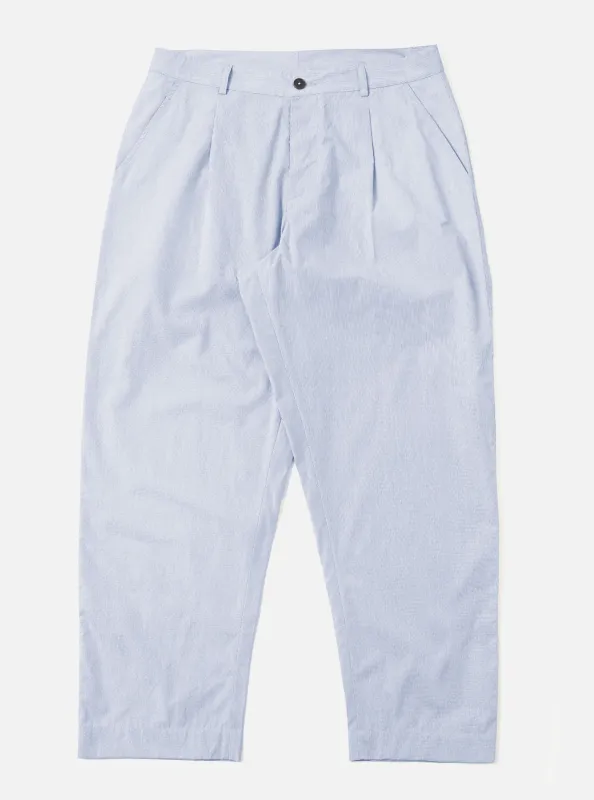 Navy Kennedy Stripe Duke Pant made by Universal Works