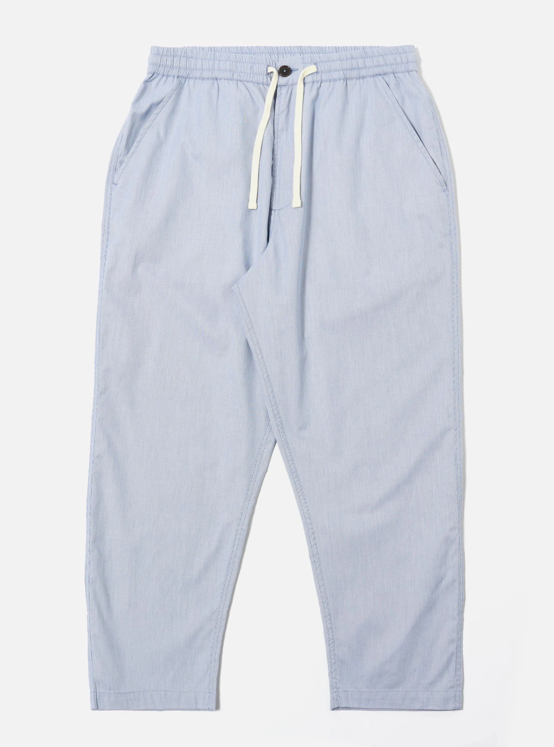 Navy Kennedy Stripe Hi Water Trouser sold by Universal Works