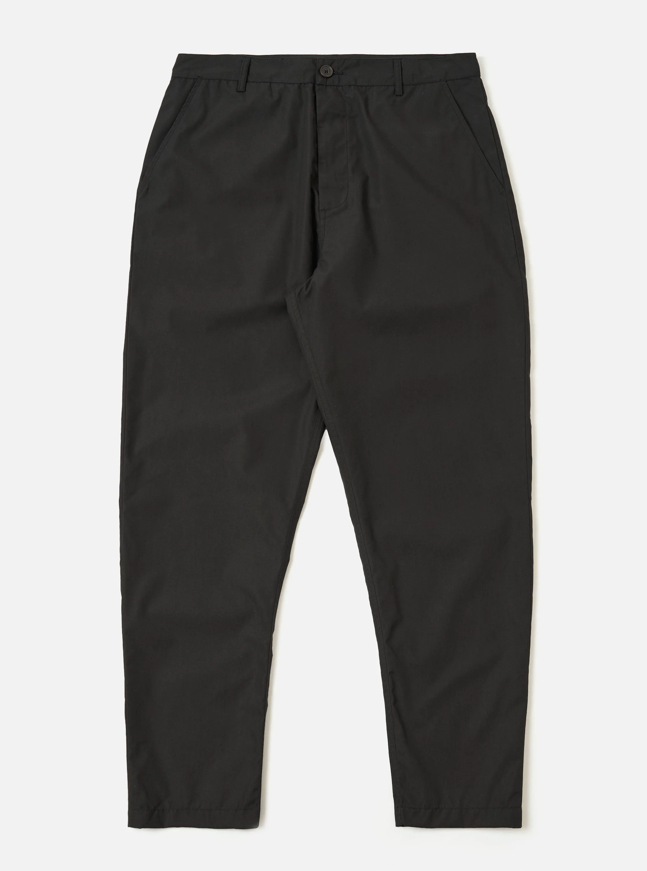 Black Recycled Polytech Military Chino sold by Universal Works