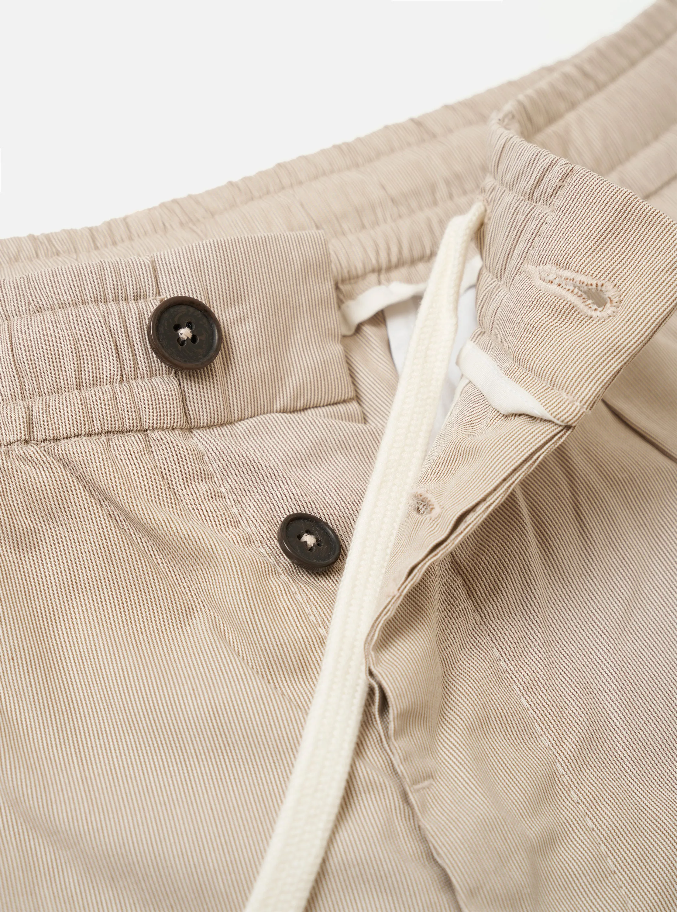 Brown Kennedy Stripe Pleated Track Short sold by Universal Works product image thumbnail 4