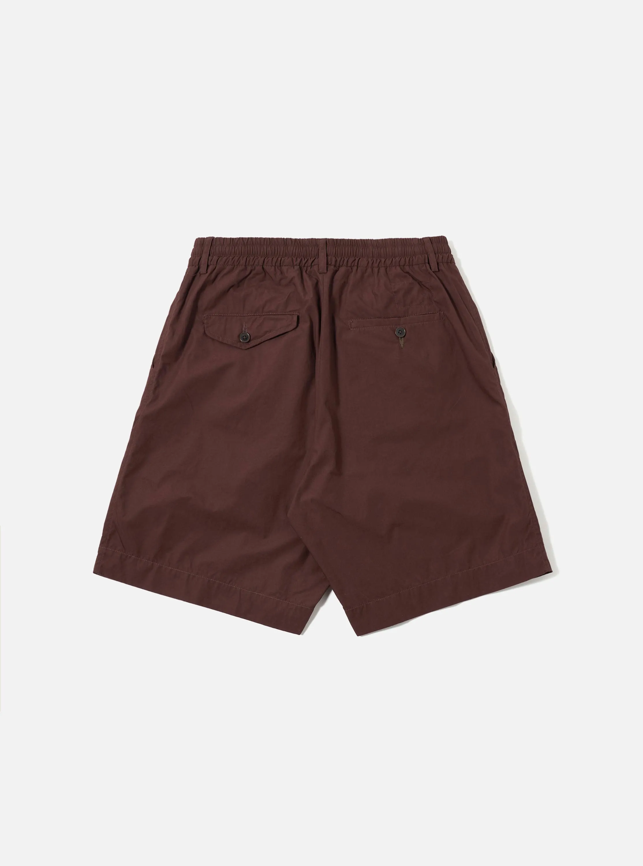 Brown Peached Poplin Pleated Track Short sold by Universal Works product image thumbnail 3