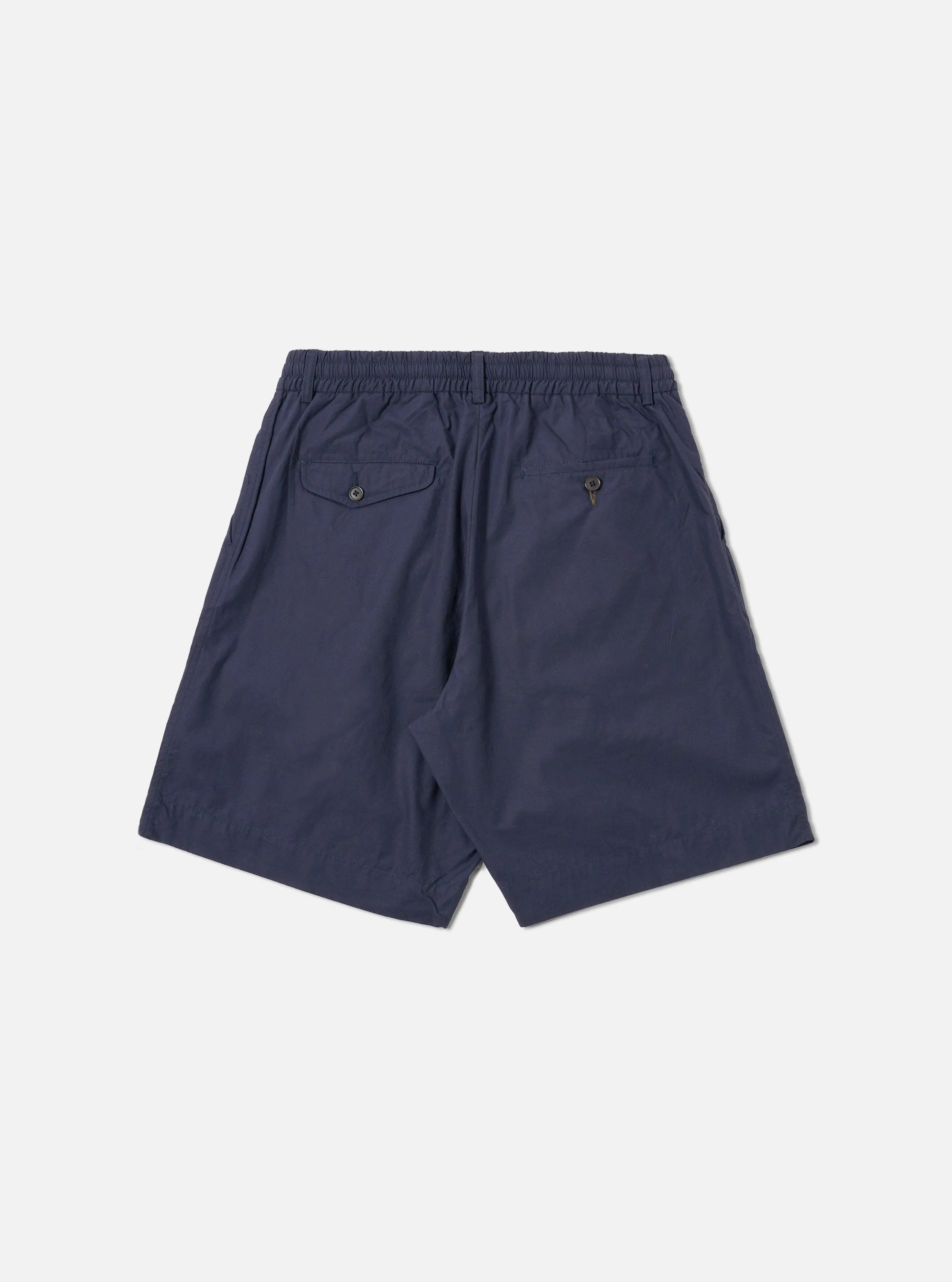 Navy Peached Poplin Pleated Track Short sold by Universal Works product image thumbnail 3