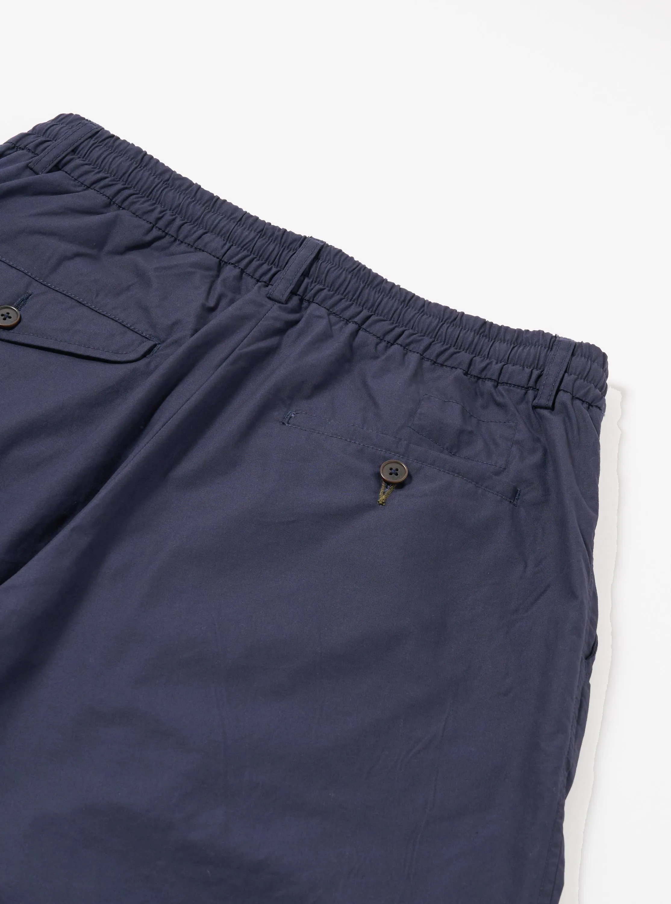 Navy Peached Poplin Pleated Track Short sold by Universal Works product image thumbnail 4
