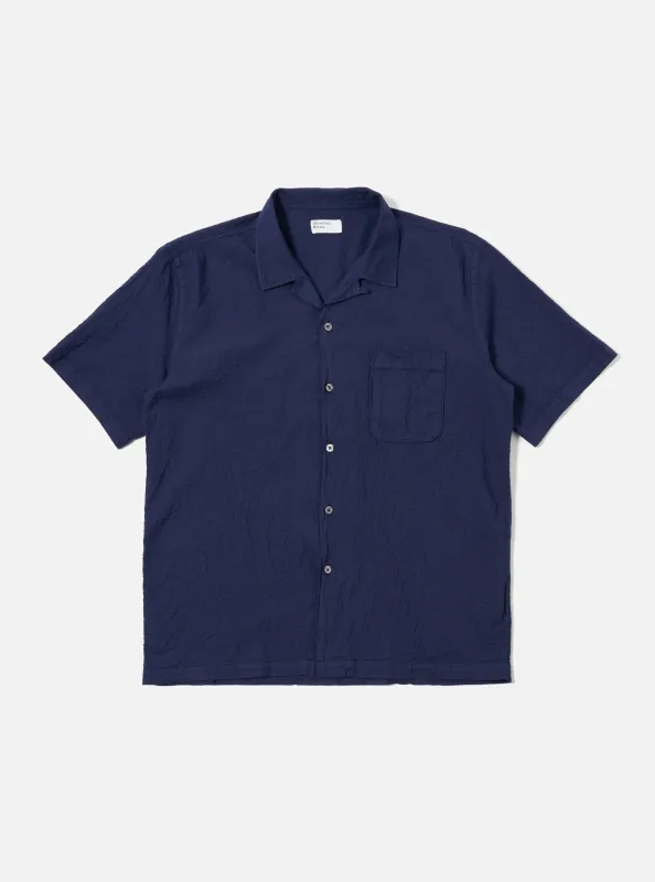 Navy Arten Seersucker Road Shirt sold by Universal Works