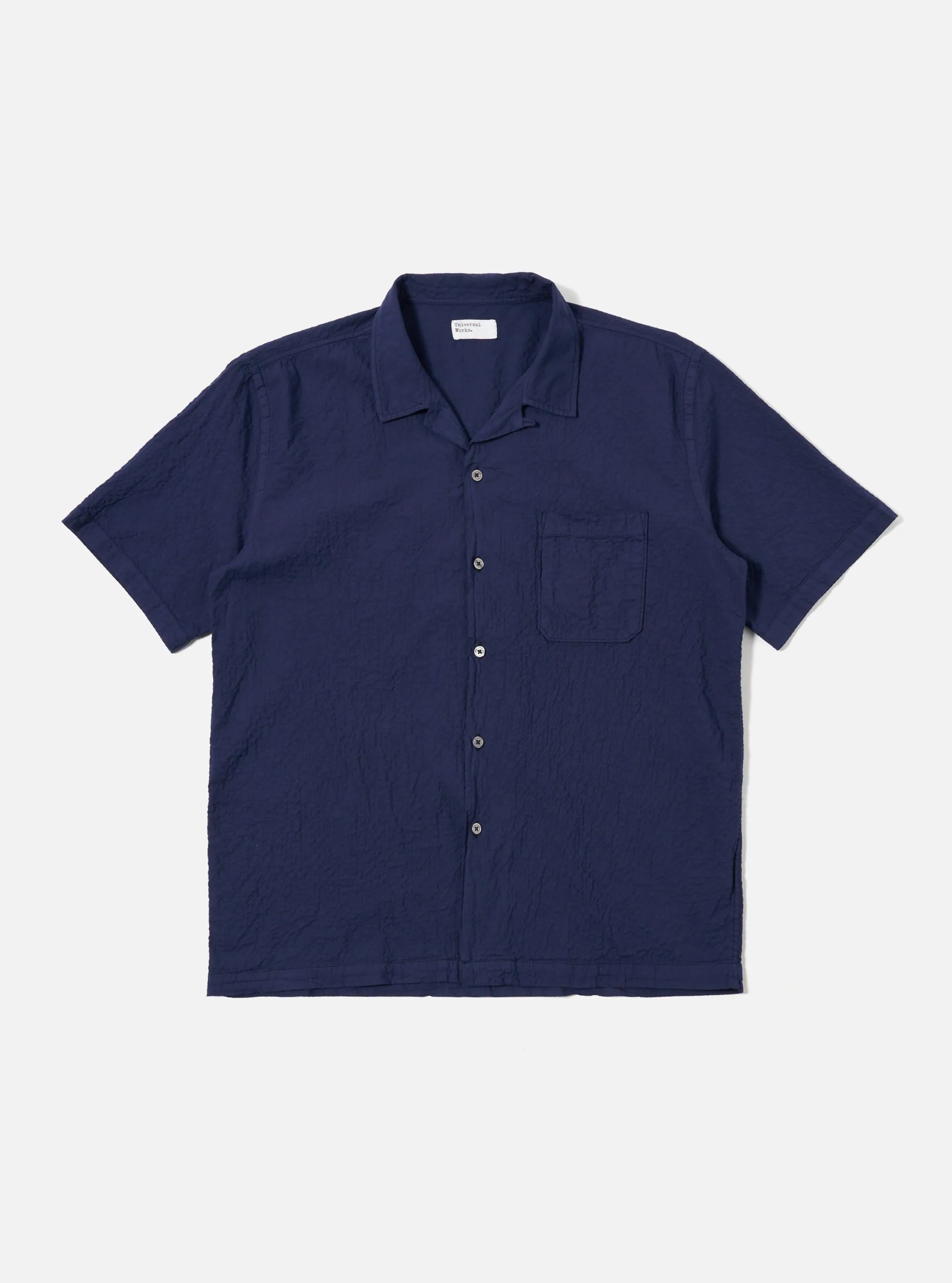 Navy Arten Seersucker Road Shirt sold by Universal Works