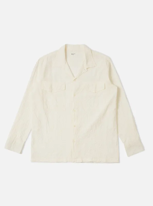 Ecru Arten Seersucker Attendant Shirt sold by Universal Works