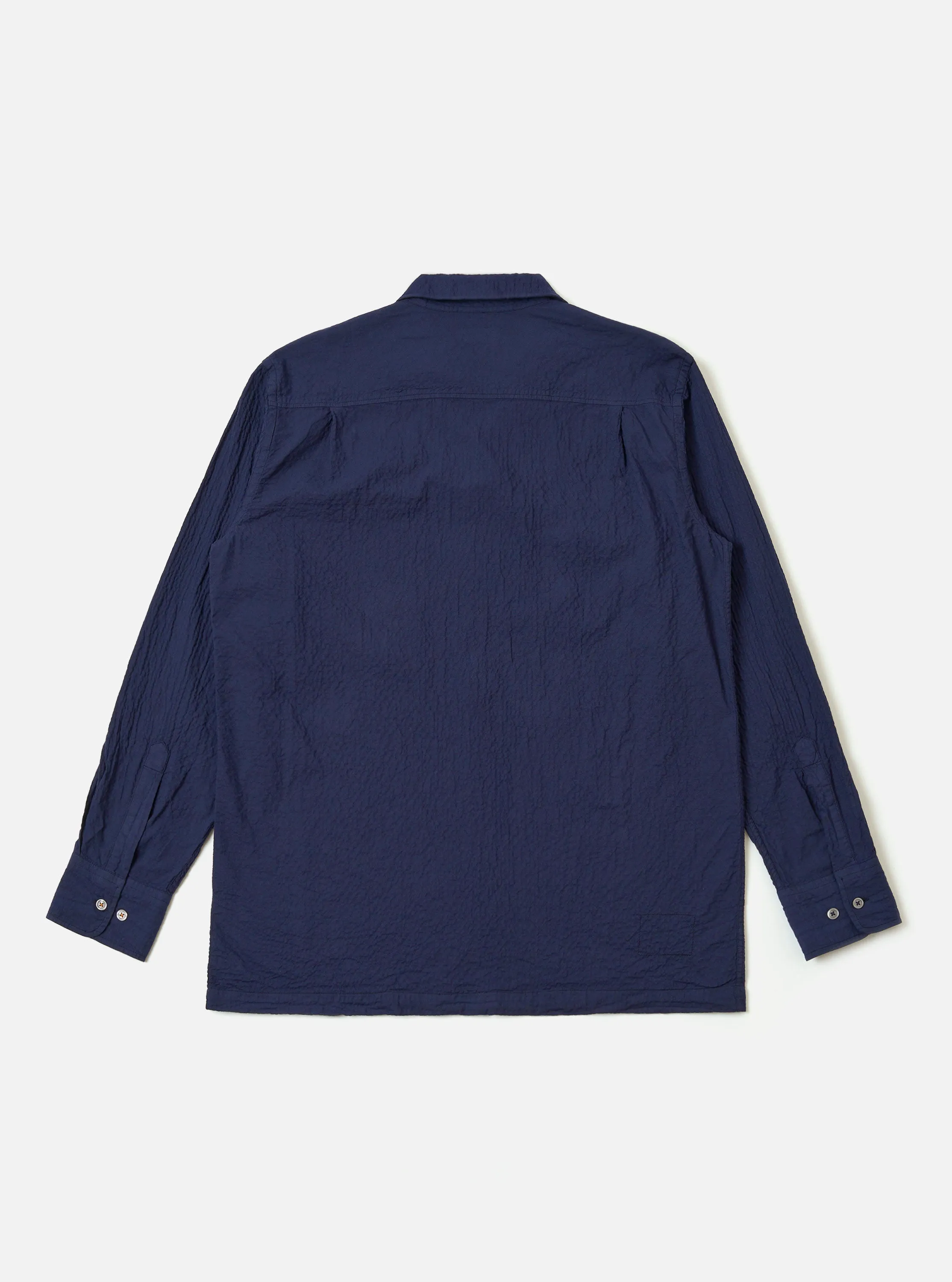 Navy Arten Seersucker Attendant Shirt sold by Universal Works product image thumbnail 3