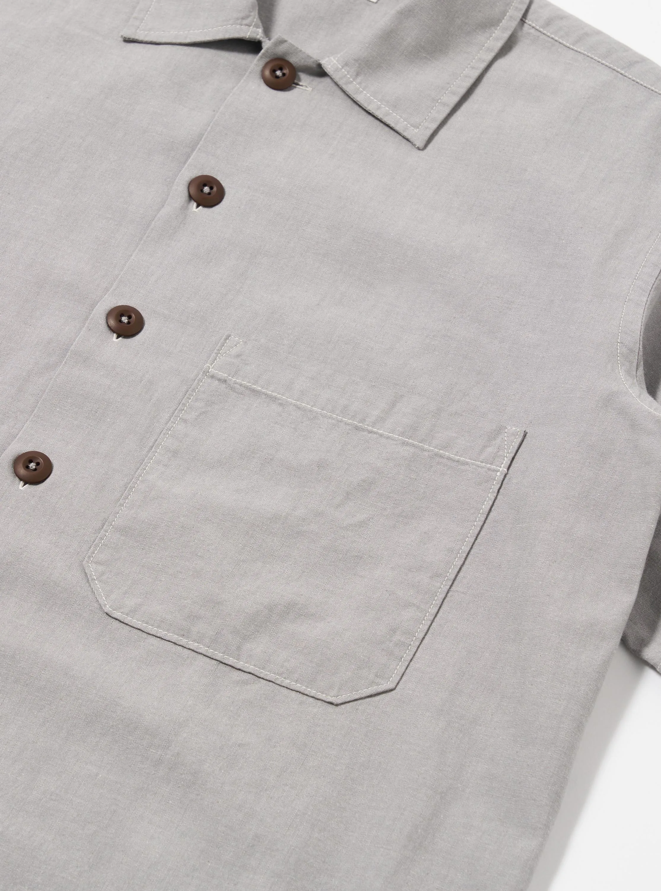 Grey Izumi Cotton S/S Fatigue Shirt sold by Universal Works product image thumbnail 4