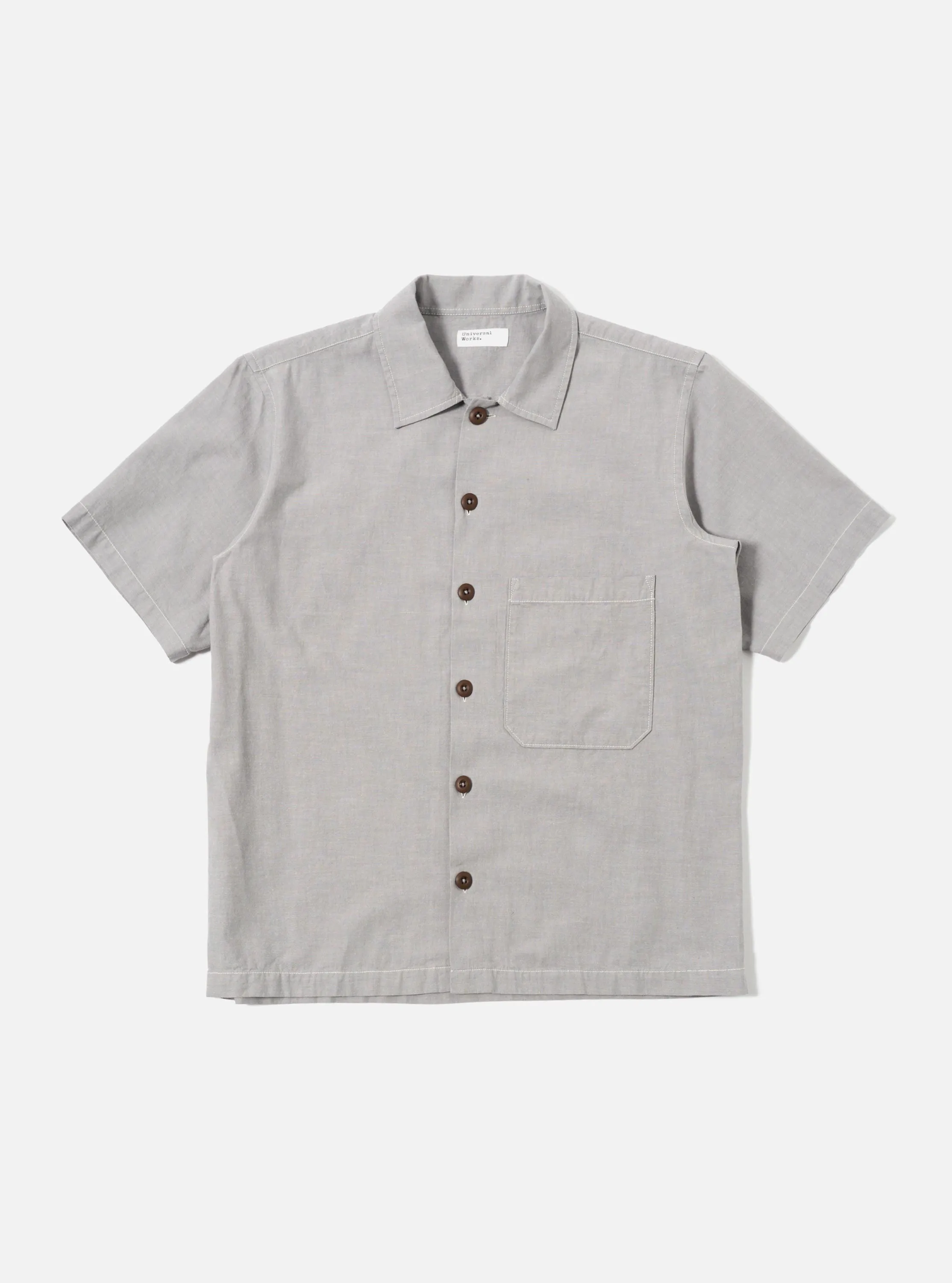 Grey Izumi Cotton S/S Fatigue Shirt sold by Universal Works