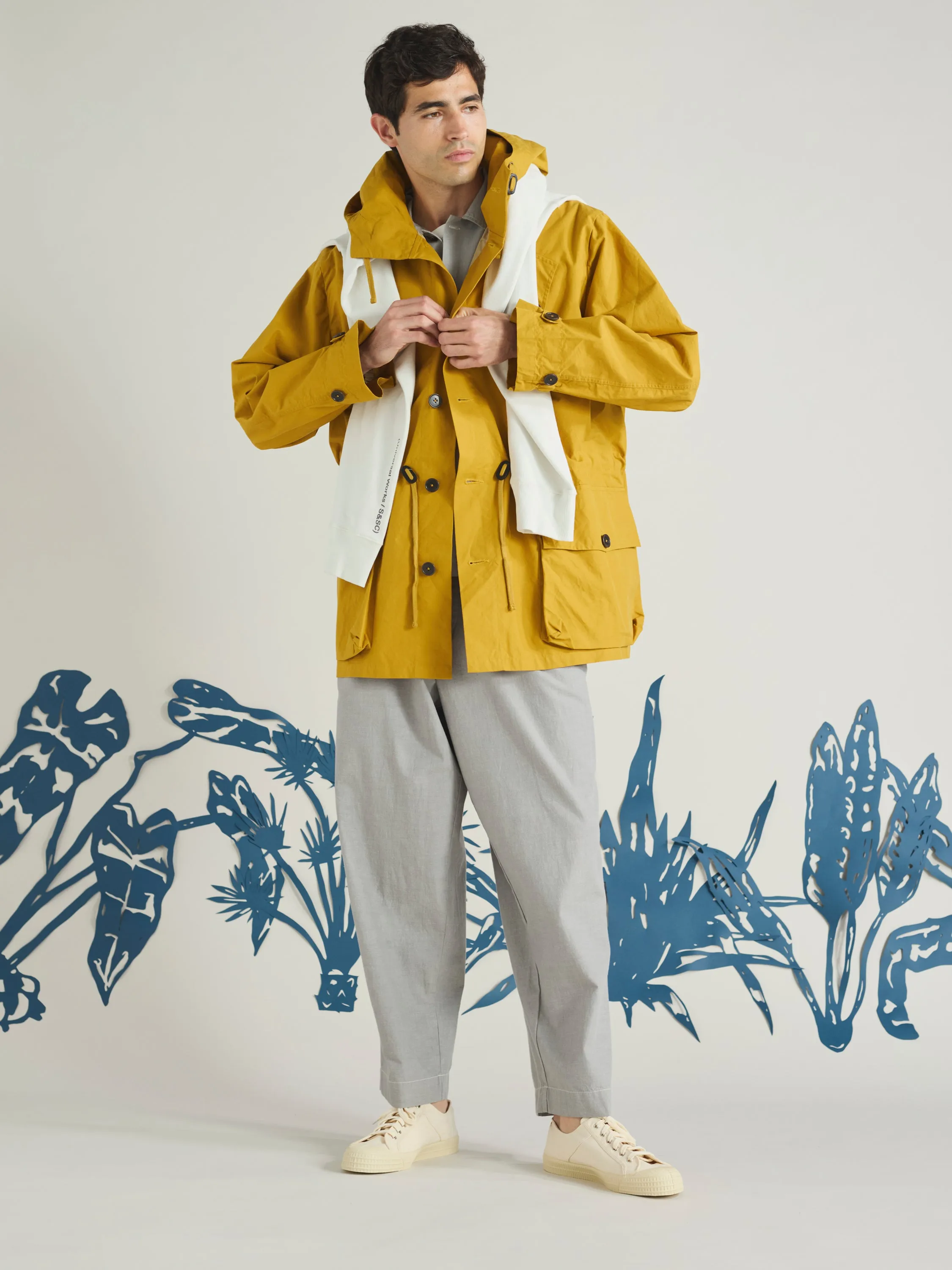 Grey Izumi Cotton Oxford Pant sold by Universal Works product image thumbnail 3