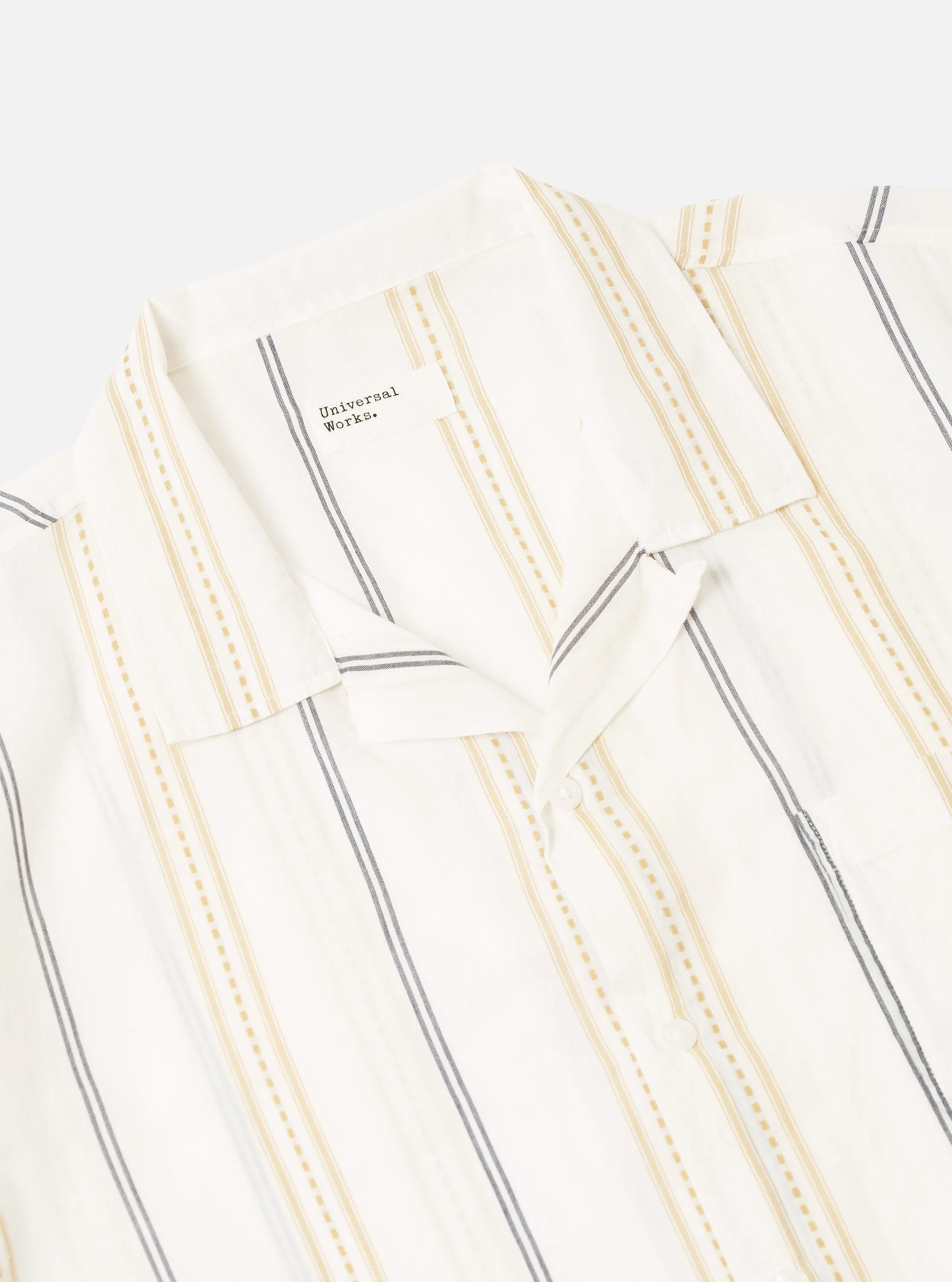 Ecru/Navy/Sand Hendrix Stripe Road Shirt sold by Universal Works product image thumbnail 4