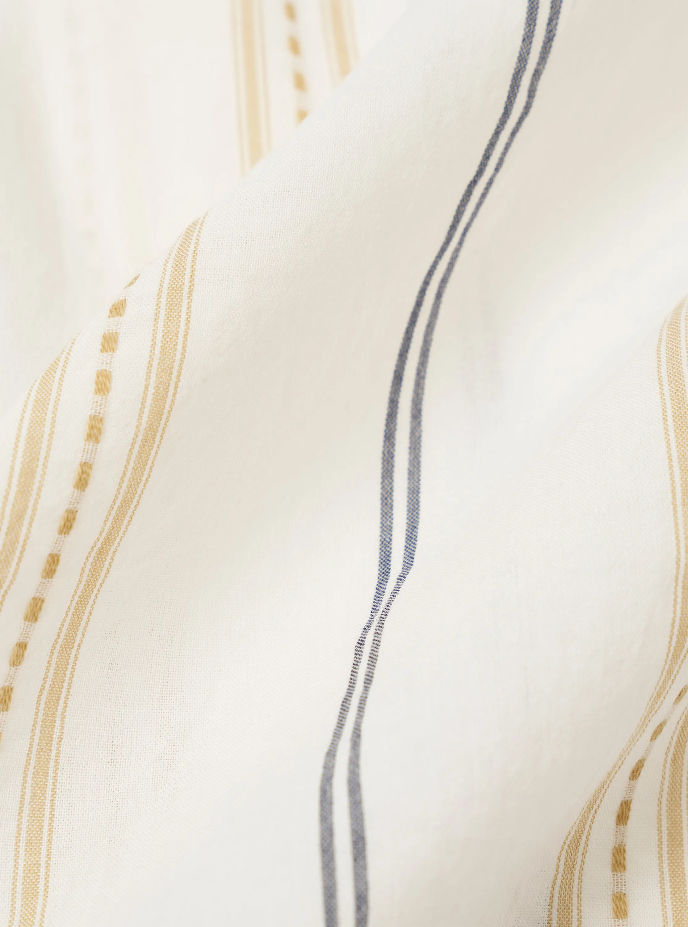 Ecru/Navy/Sand Hendrix Stripe Square Pocket Shirt sold by Universal Works product image thumbnail 2