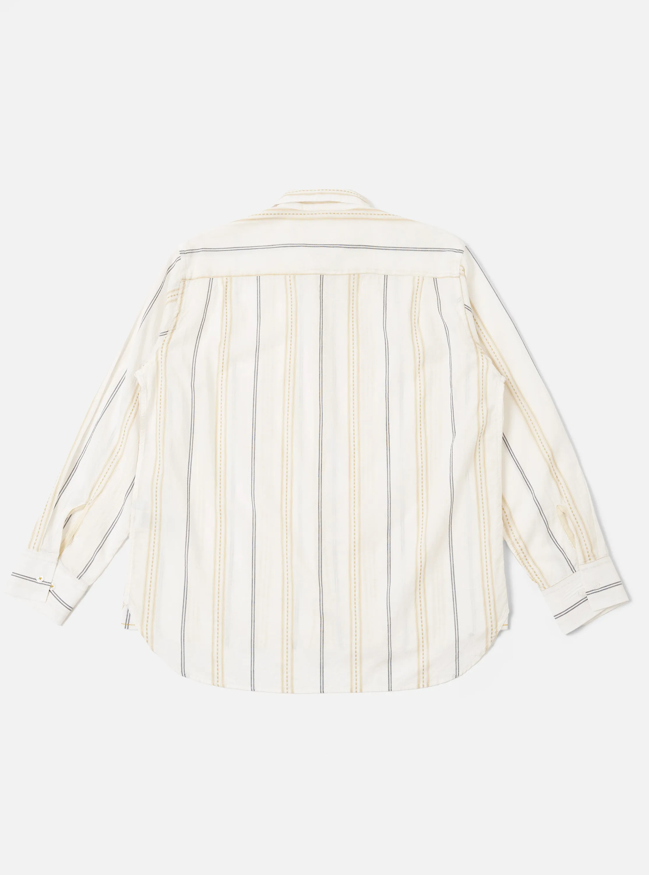 Ecru/Navy/Sand Hendrix Stripe Square Pocket Shirt sold by Universal Works product image thumbnail 3