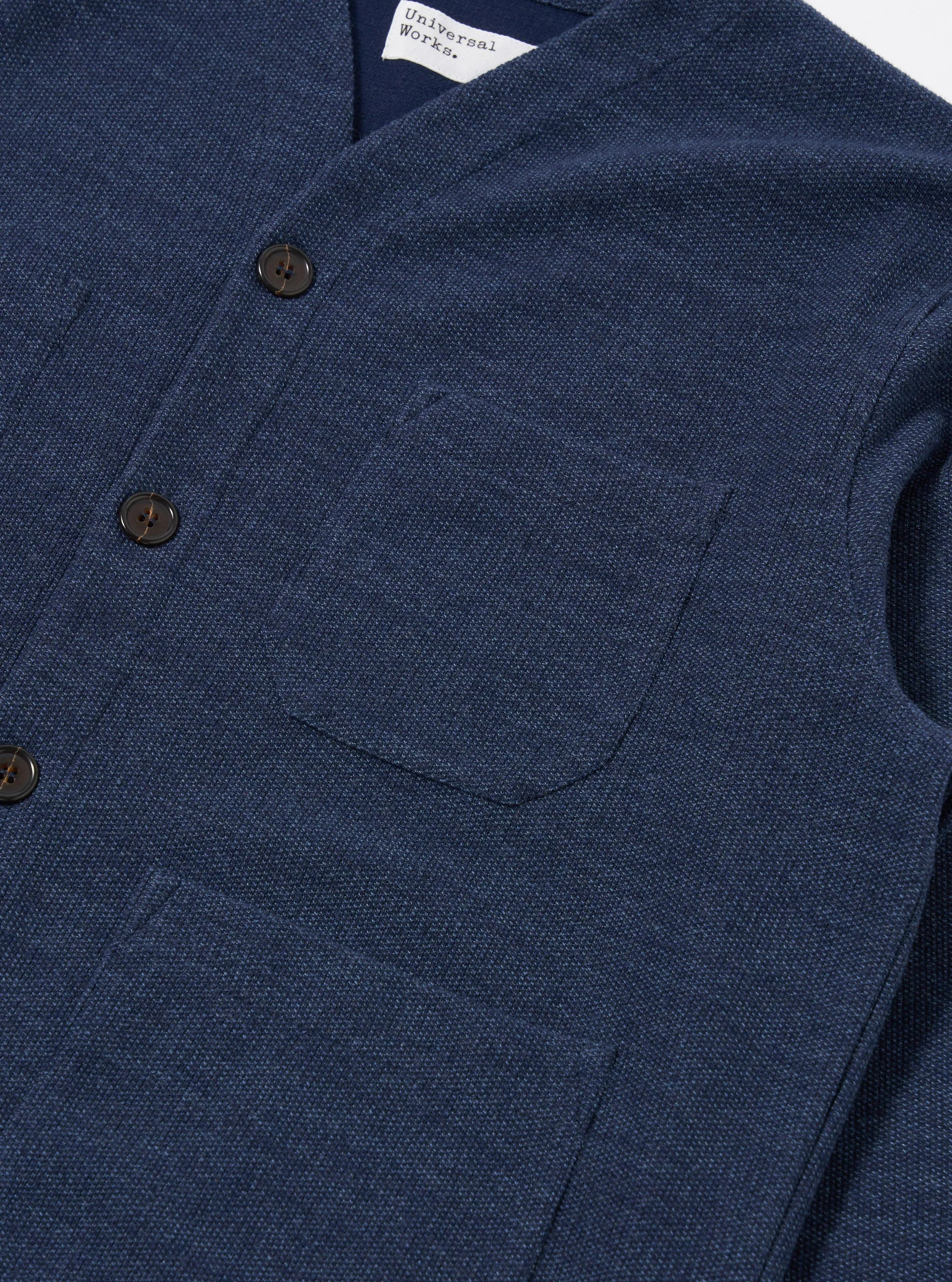 Navy Maiorca Jersey Cardigan sold by Universal Works product image thumbnail 4