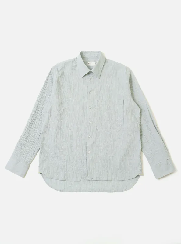 Green Seersucker Square Pocket Shirt sold by Universal Works