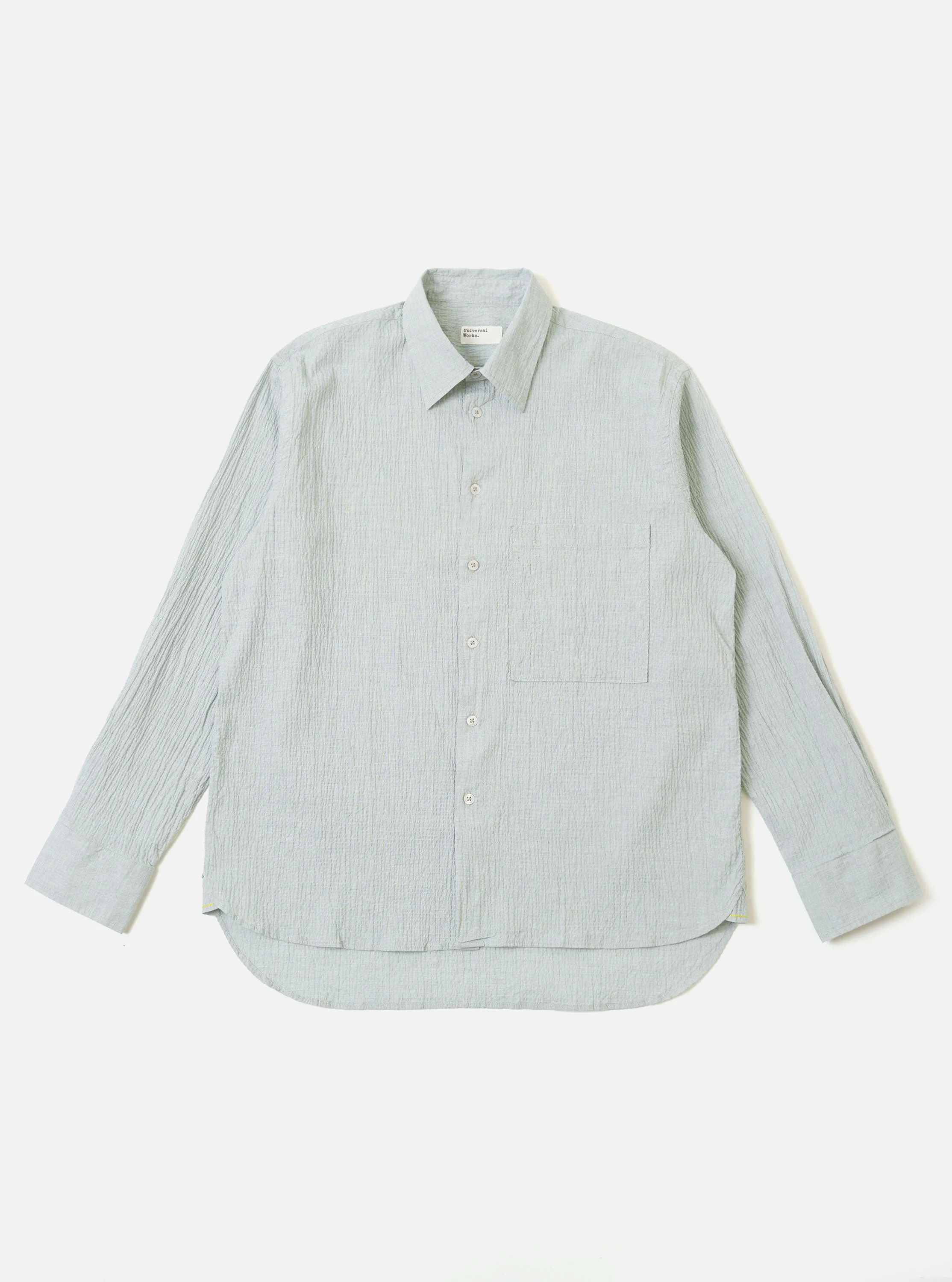 Green Seersucker Square Pocket Shirt sold by Universal Works