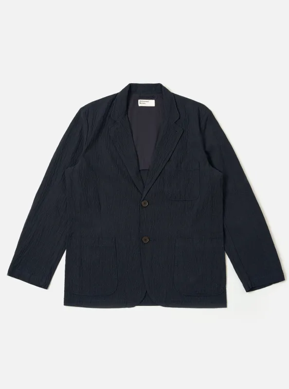 Dark Navy Ospina Cotton Two Button Jacket sold by Universal Works