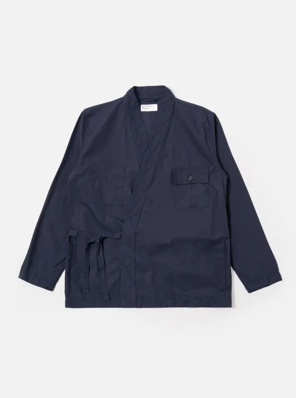 Navy Peached Poplin Osaka Work Jacket made by Universal Works
