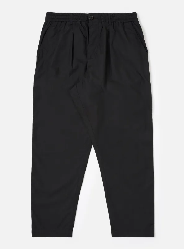 Black Recycled Polytech Pleated Track Pant sold by Universal Works