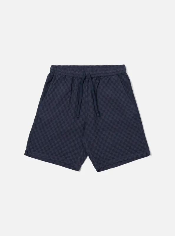 Navy Dot Waffle Simple Short sold by Universal Works