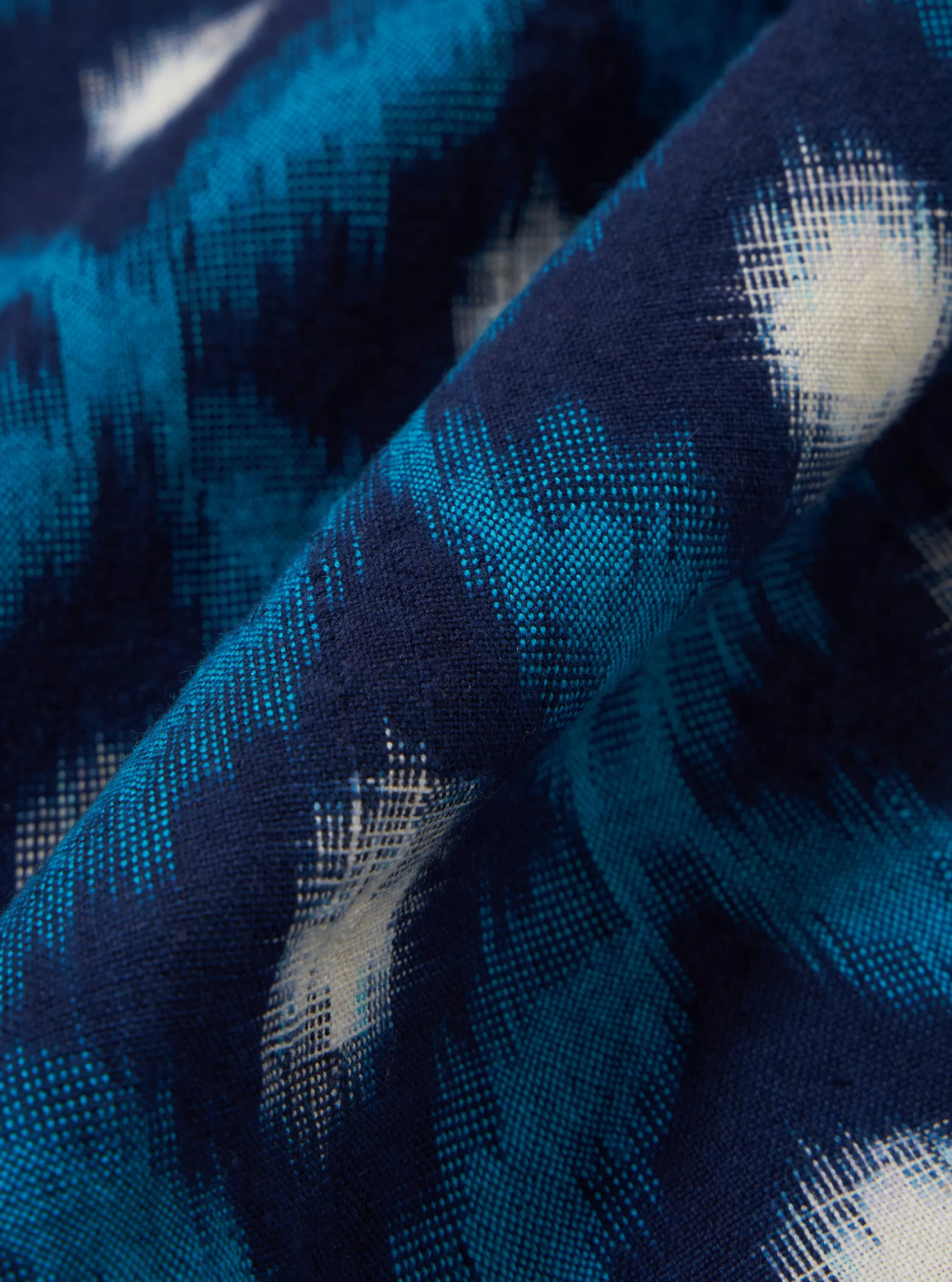 Indigo Diamond Ikat Deck Shirt sold by Universal Works product image thumbnail 2
