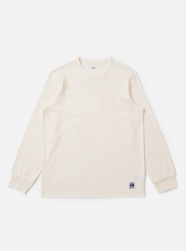 Antique White Recycled/Bio Jersey Henry L/S Tee made by Universal Works