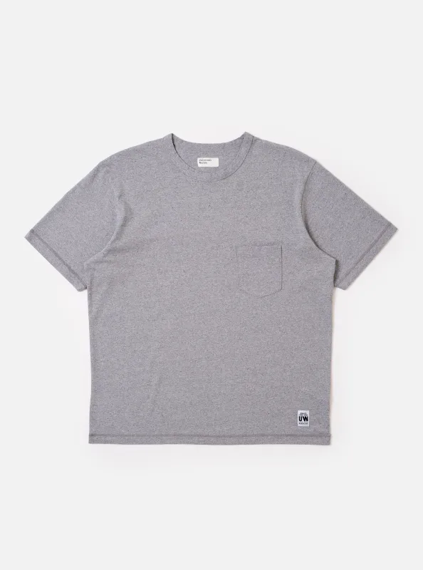 Grey Marl Recycled/Bio Jersey Core Pocket Tee sold by Universal Works