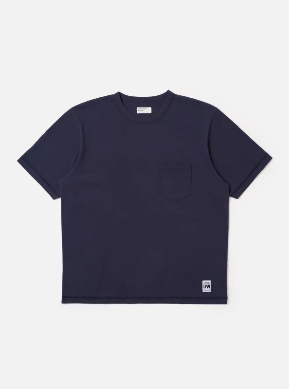 Navy Recycled/Bio Jersey Core Pocket Tee sold by Universal Works