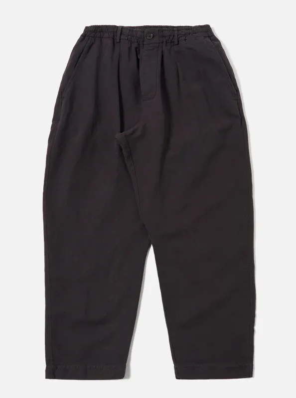 Licorice Lyo Linen Mix Oxford Pant made by Universal Works