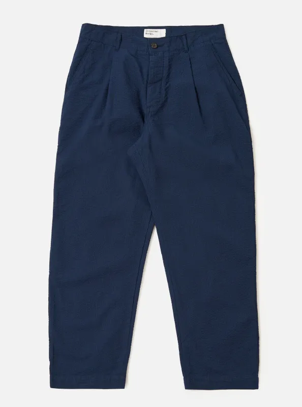 Navy Derby Stripe Duke Pant made by Universal Works