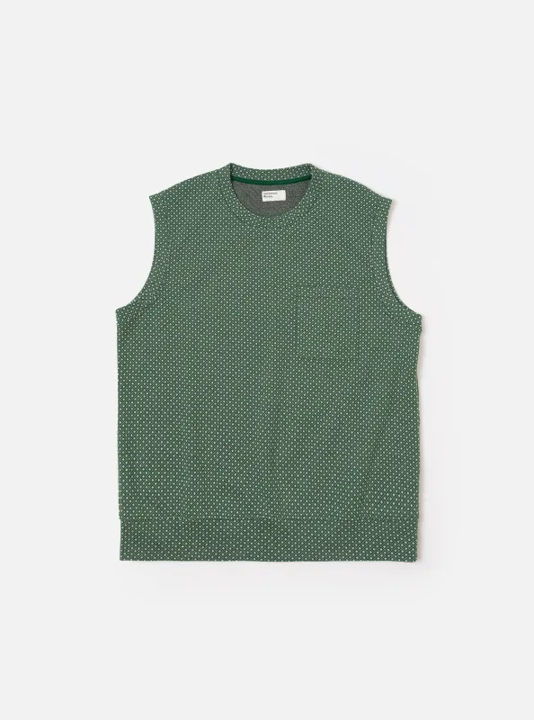 Green Argyll Jersey Sleeveless Crew sold by Universal Works