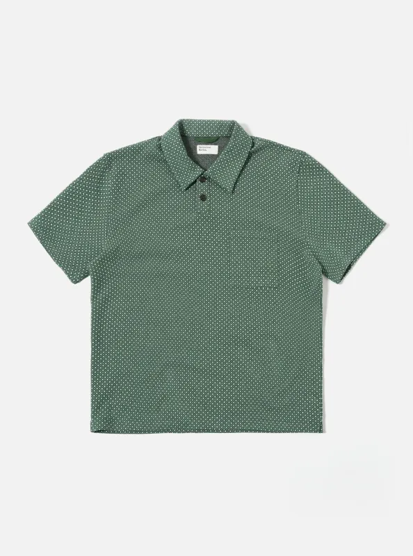 Green Argyll Jersey Newlyn Polo sold by Universal Works
