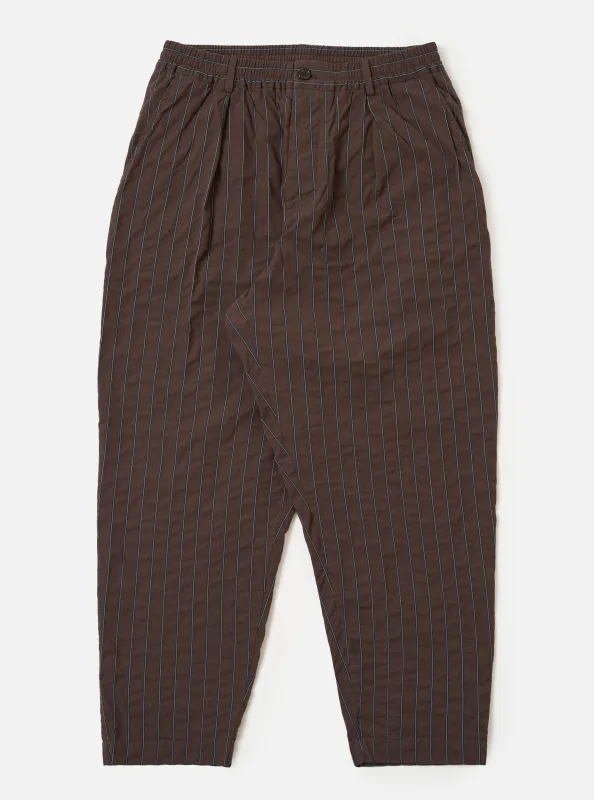 Brown Chester Stripe Pleated Track Pant sold by Universal Works