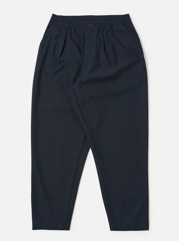 Navy Valencia Cotton Pleated Track Pant sold by Universal Works